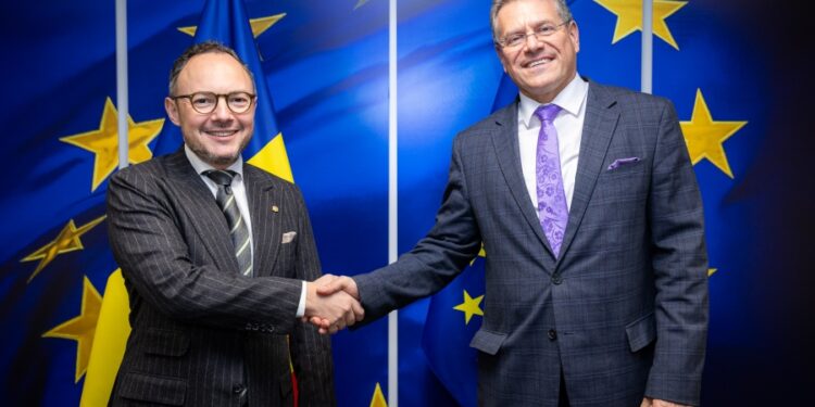 Xavier Espot es va reunir a Brussel·les amb el vicepresident executiu de la Comissió Europea, Maroš Šefčovič.