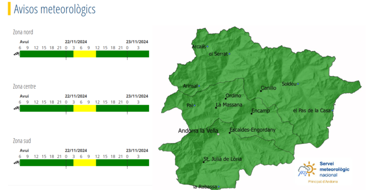 Avís groc per vent violent de matinada.