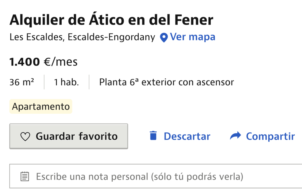 Imatge de l'oferta de la Immobiliària. Foto: Idealista.