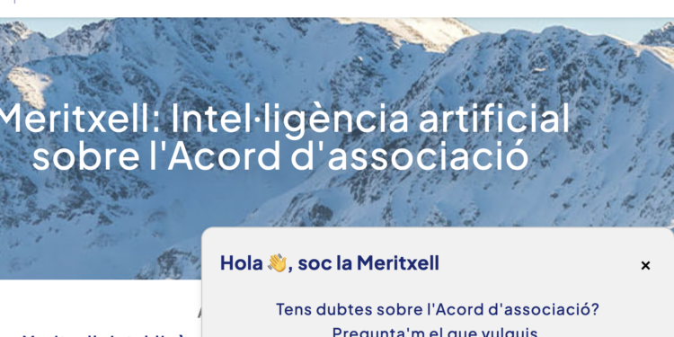 Imatge de l'asssitent d'IA sobre l'Acord. Foto: Acord Andorra UE.