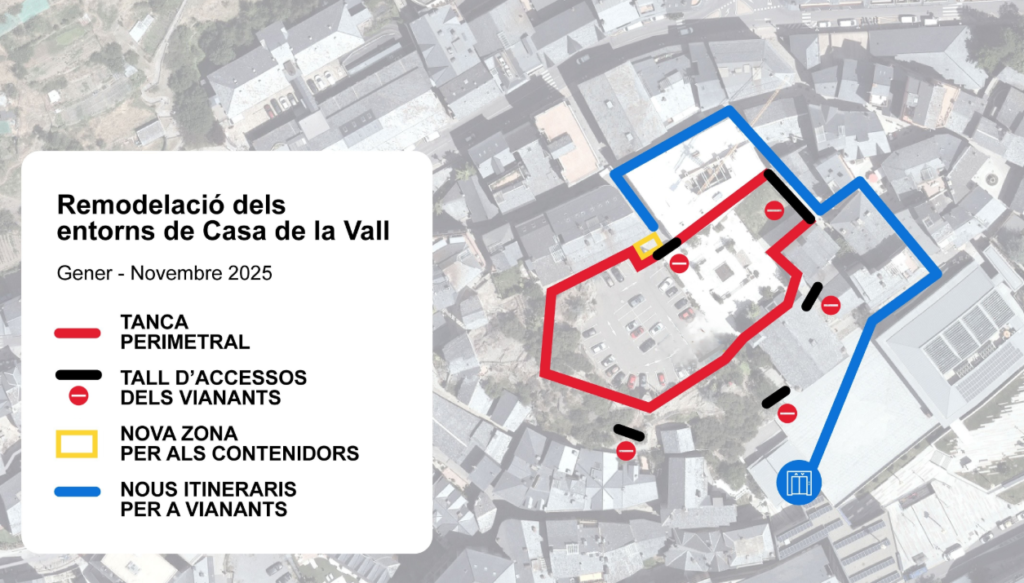 El mapa de les restriccions als entorns de Casa de la Vall.