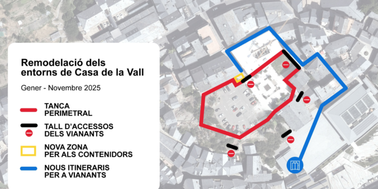 El mapa de les restriccions als entorns de Casa de la Vall.
