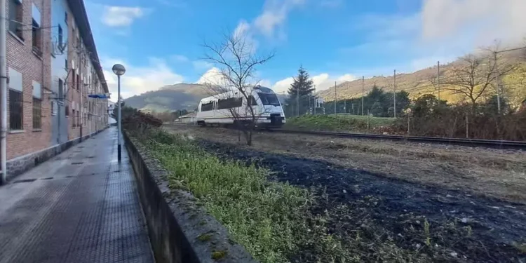 Un tren a la zona del sinistre. Foto: Nueva España.