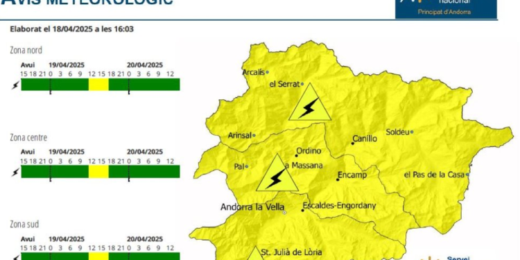 Avís groc per tempestes.
