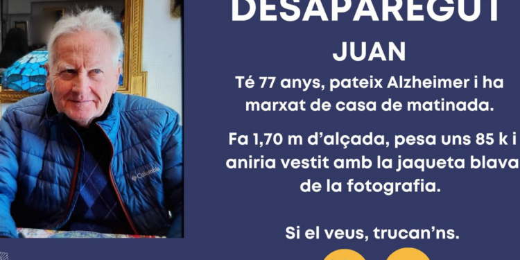 Dispositiu de recerca per trobar un home de 77 anys amb Alzheimer desaparegut a Escaldes
