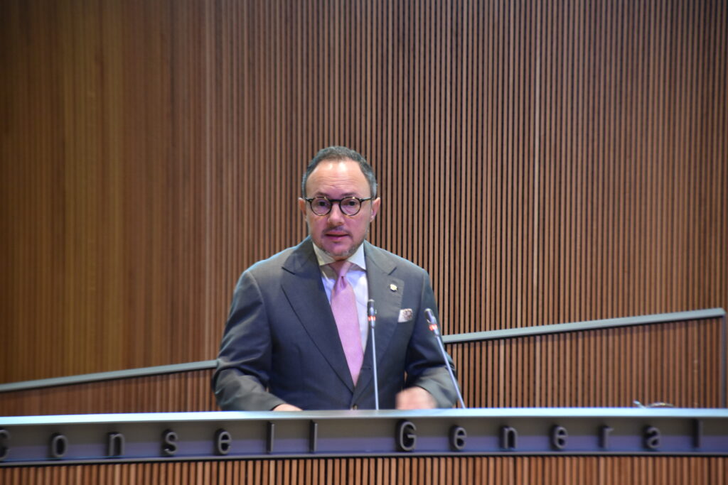 Xavier Espot en el debat d'orientació. Foto: ANA.