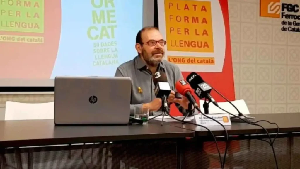 Presentació de l'Informe CAT de Plataforma per la Llengua. Foto: Agències.