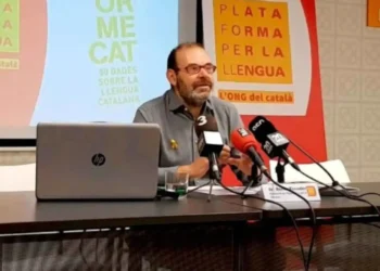 Presentació de l'Informe CAT de Plataforma per la Llengua. Foto: Agències.