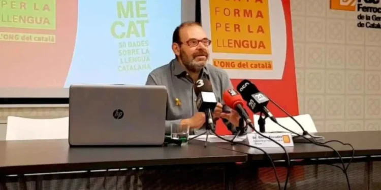 Presentació de l'Informe CAT de Plataforma per la Llengua. Foto: Agències.