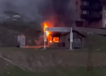 Imatge de l'incendi. Foto: xarxes.