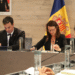 La cònsol major i el cònsol menor d'Ordino, Maria del Mar Coma i Eduard Betriu, durant la sessió ordinària de Consell de comú.