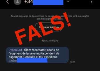 Captura de pantalla d'una estafa digital.