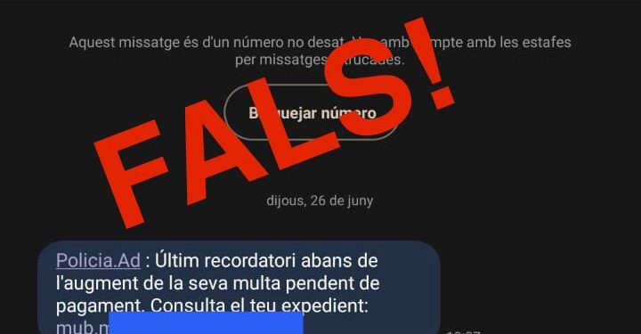 Captura de pantalla d'una estafa digital.