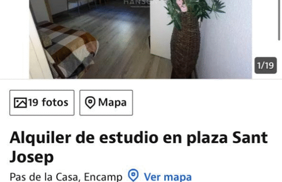 Indignació amb els 750 euros de lloguer d’un pis de 15 metres quadrats al Pas