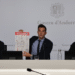 El director d'Energia i Transports, Carles Miquel; el secretari d'Estat de Transició Energètica, Transports i Mobilitat, David Forné i el cap d'àrea de Transports, Ferran Moli, durant la roda de premsa per anunciar les novetats al transport públic.