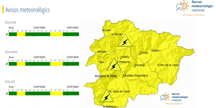Avís groc per tempestes pel divendres i el dissabte.