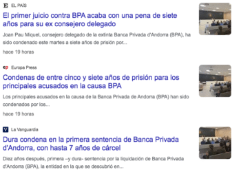 Gran repercussió internacional per les 18 condemnes del cas BPA