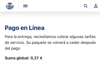 Imatge de la pàgina web fraudulenta.