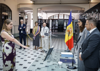 La nova notària, Mònica Mirabet, durant l'acte de possessió del càrrec.