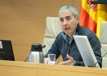 Joan Pau Miquel compareixent en la comissió. Foto: Congreso.