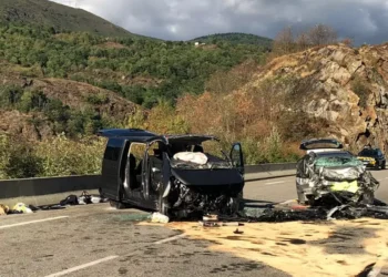 Imatge d'un accident amb sis morts a l'RN20. Foto: Arxiu.