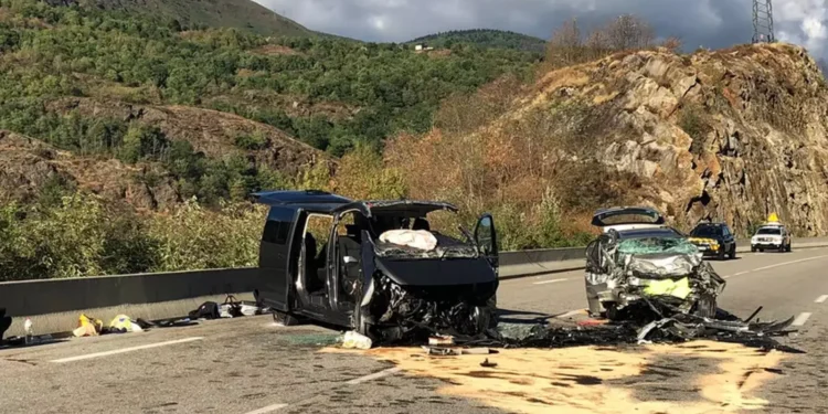 Imatge d'un accident amb sis morts a l'RN20. Foto: Arxiu.