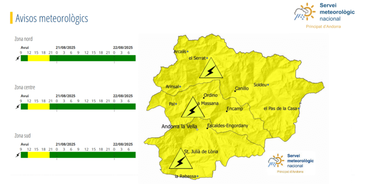 Alerta per tempestes fins a la nit.