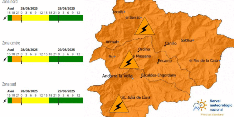Avís taronja i avís groc per tempestes.