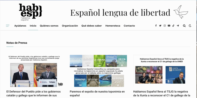 Imatge de la pàgina de l'entitat Hablamos Español d'Hispanohablantes.es. Foto: Google.
