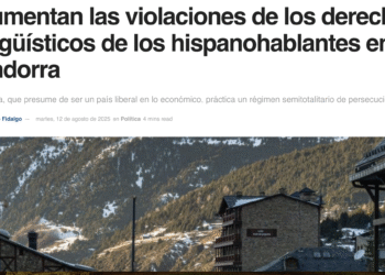 Imatge del titular d'un article contra Andorra. Foto: Elcatalán.es.
