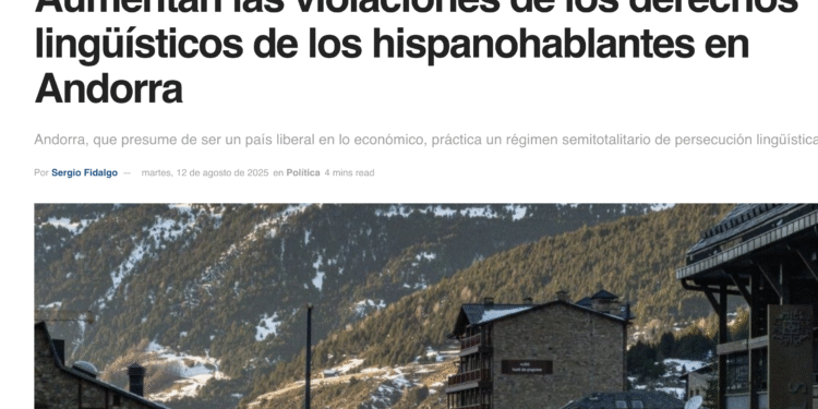 Imatge del titular d'un article contra Andorra. Foto: Elcatalán.es.
