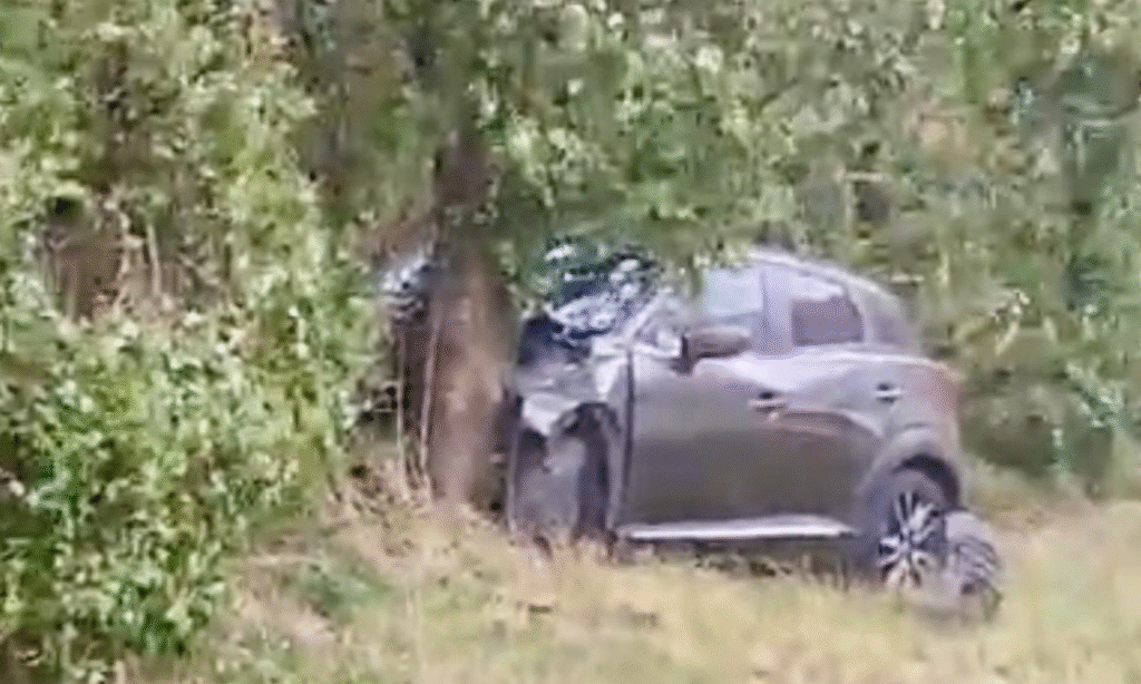Un dels vehicles accidentats a Oliana.