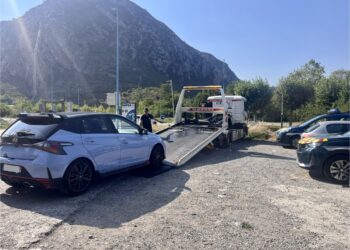 Retirada del vehicle 'caçat' a 171 km/h. Foto: LDM.