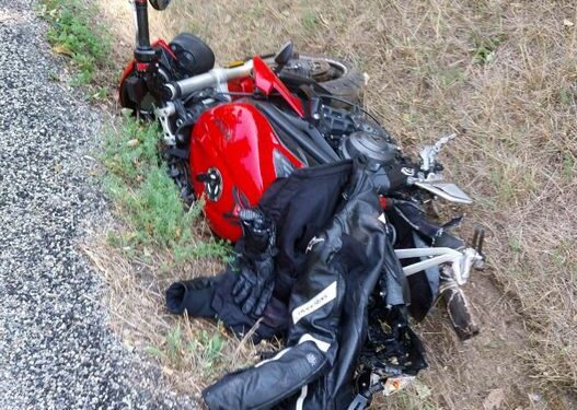 Una de les motos de l'accident mortal. Foto: LDM.