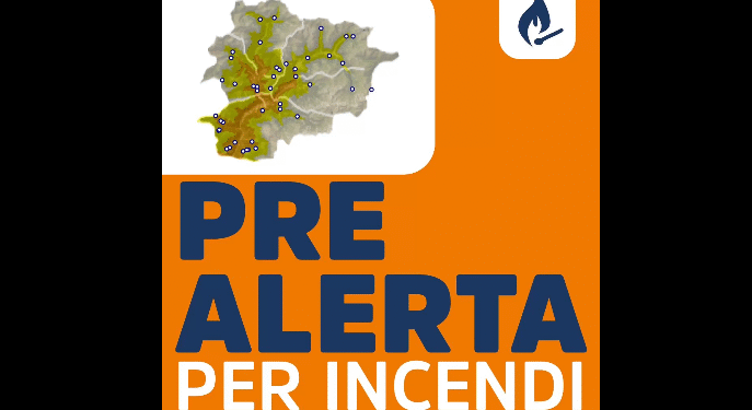 Prealerta per risc d’incendis al centre i sud d’Andorra