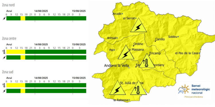 Avís groc per tempestes amb calamarsa a la tarda