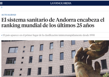 Notícia de La Vanguardia sobre la sanitat andorrana com la millor del món. Foto: La Vanguardia.