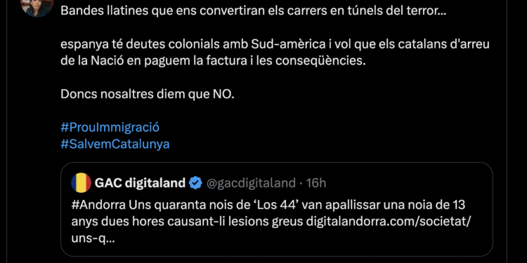 El tuit d'Orriols. Foto: X.