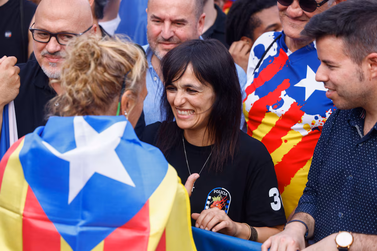 Sílvia Orriols, l'11 de setembre al fossar de les Moreres. Foto: Google.
