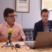 El president de la comissió gestora del fons de reserva de jubilació, Jordi Cinca, i el president del consell d'administració de la CASS, Marc Galabert en la roda de premsa per presentar els actes del desè aniversari del fons.