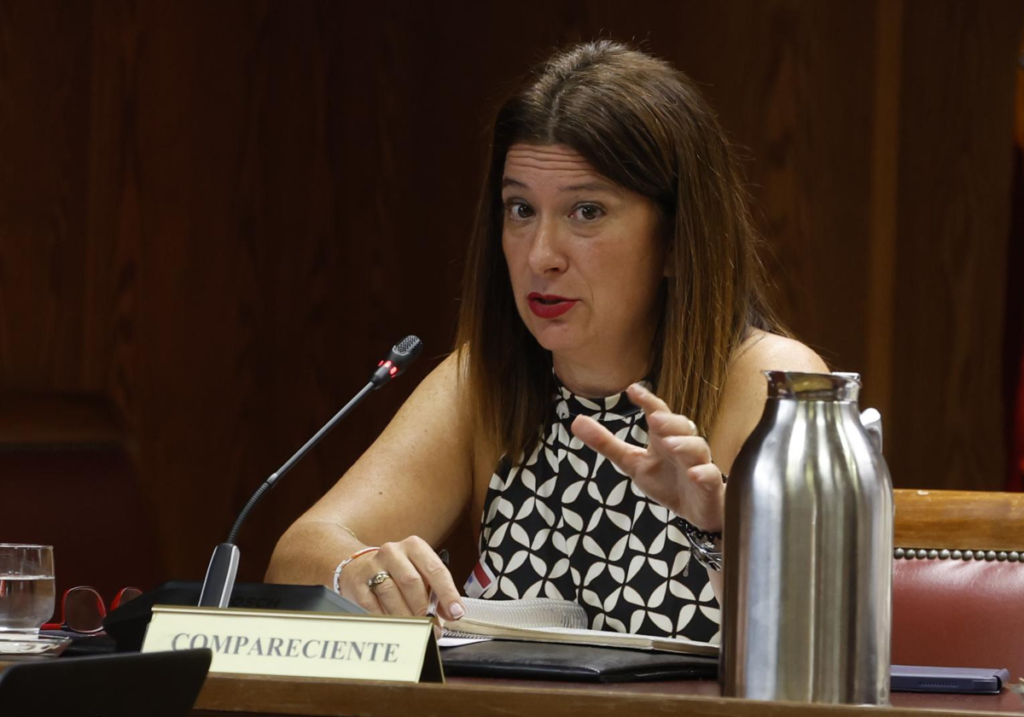 Leire Díez compareixent en el Senat espanyol. Foto: LD.