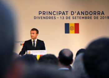 Un moment de la visita que el copríncep francès, Emmanuel Macron, va fer a Andorra el 2019. Foto: ANA