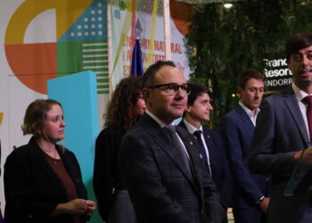 El cap de Govern, Xavier Espot, en la inauguració de la 46a edició de la Fira d'Andorra la Vella. Foto: M. F. (ANA)