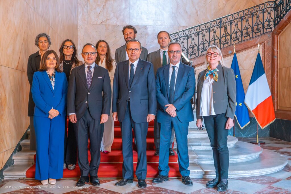 Imatge de la trobada amb el prefecte de l'Alta Garona i el d'Occitània. Foto: Prefectura d'Occitània. i