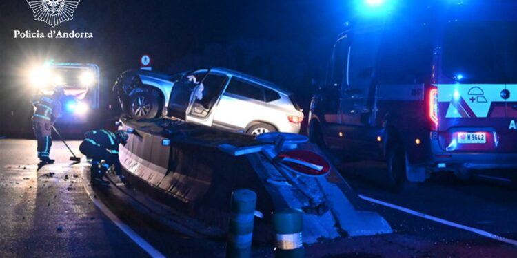 Un vehicle accidentat Foto: Policia d'Andorra