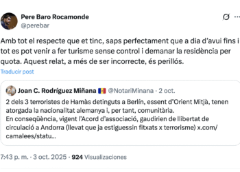 Dos dels tuits entre Baró i Miñana. Foto: X.
