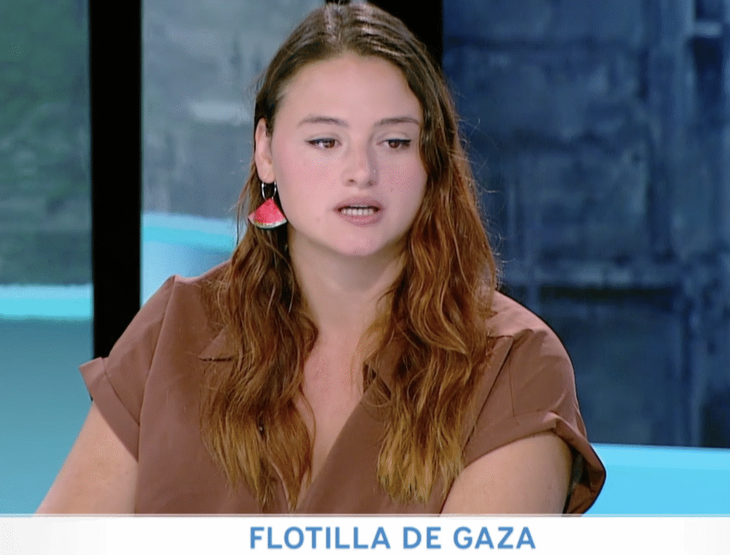 L'activista andorrana propalestina Cèlia Vélez. Foto: Betevé.