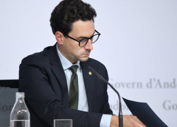 Guillem Casal a la roda de premsa posterior al consell de ministres.