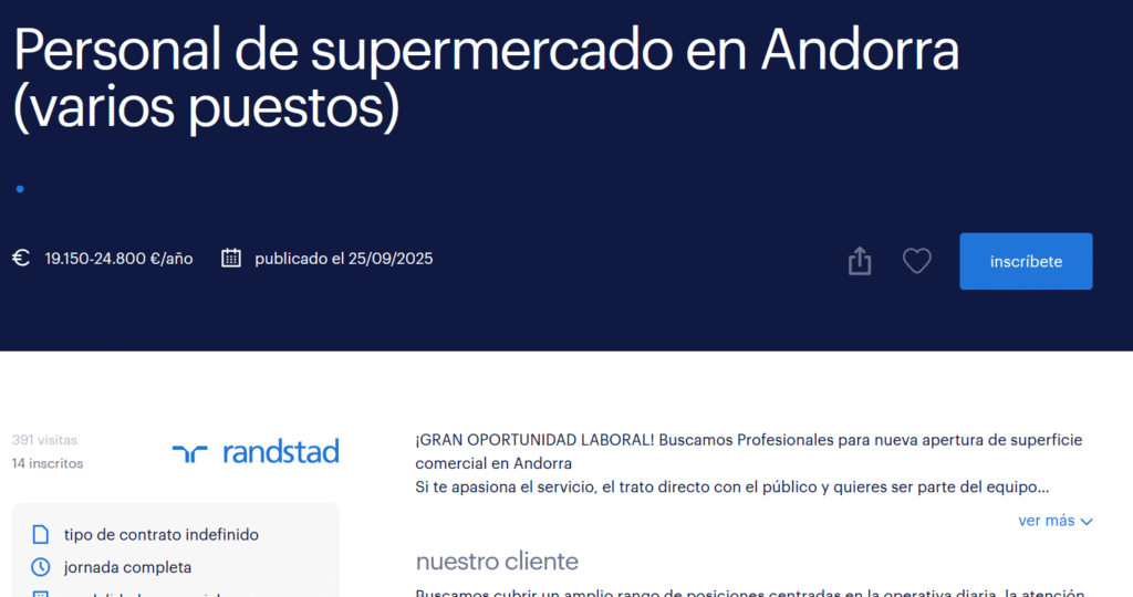Oferta laboral a Randstad.