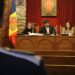 El cònsol major, Cerni Cairat, i la cònsol menor, Sofia Cortesao, durant el Consell de Comú de Sant Julià de Lòria. Foto: I. M. (ANA)